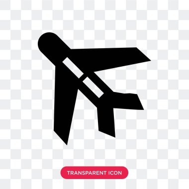 Saydam arka plan üzerinde Aeropl izole uçak vektör simgesi