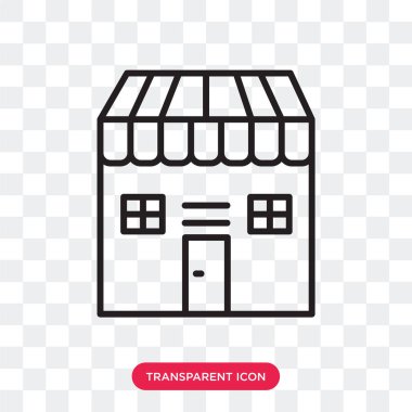 Saydam arka plan üzerinde dükkanı logosu d izole dükkanı vektör simgesi