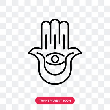 Saydam arka plan üzerinde Hamsa el logo tasarım izole Hamsa el vektör simgesi