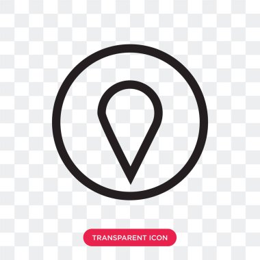 Saydam arka plan üzerinde PIN logosu des izole iğne vektör simgesi