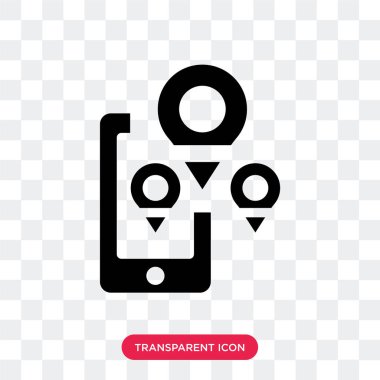 Şeffaf arka plan, harita logo des izole vektör simge göster