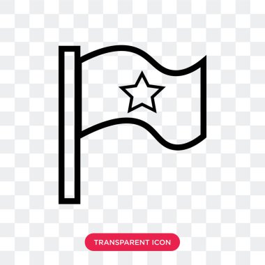 Bayrak simgesini şeffaf arka plan üzerinde bayrak logosu d izole vektör