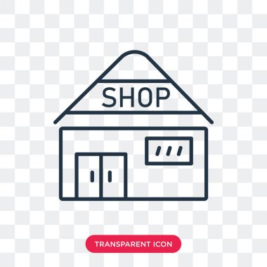 Saydam arka plan üzerinde mağaza logo tasarımı izole mağaza vektör simgesi