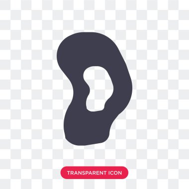Saydam arka plan üzerinde kulak logo des izole kulak vektör simgesi