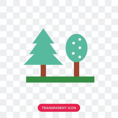 Saydam arka plan üzerinde ağaçlar logo izole ağaçlar vektör simgesi