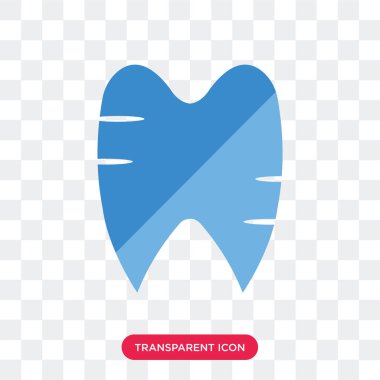 Saydam arka plan üzerinde T izole diş ve diş etleri vektör simgesi