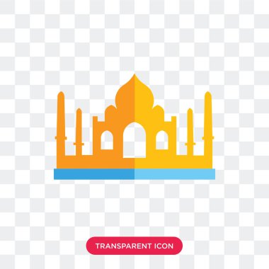 İzole Taj mahal vektör simge şeffaf arka plan üzerinde Taj anne