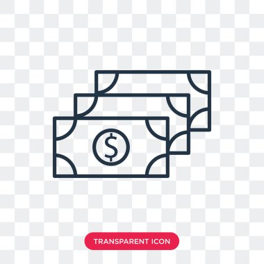 Saydam arka plan üzerinde para logo tasarımı izole para vektör simgesi