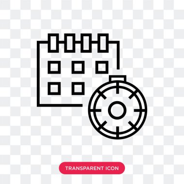 Saydam arka plan üzerinde Calenda izole takvim vektör simgesi