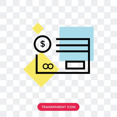 Saydam arka plan üzerinde P izole ödeme yöntemi vektör simgesi