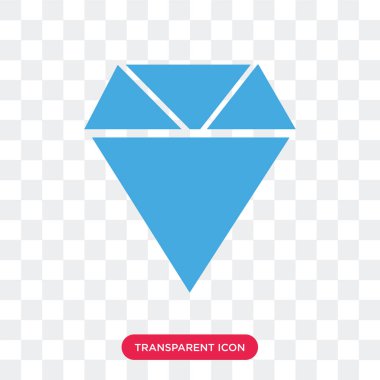 Saydam arka plan üzerinde elmas izole elmas vektör simgesi 