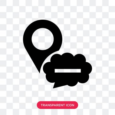 Saydam arka plan üzerinde Locatio izole konum vektör simgesi