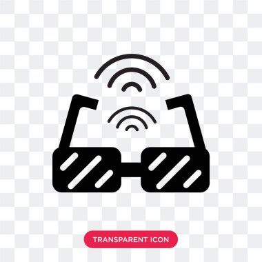 Saydam arka plan üzerinde Sm izole akıllı gözlük vektör simgesi