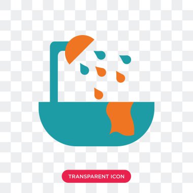 Saydam arka plan üzerinde Bathroo izole banyo vektör simgesi