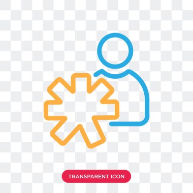 Saydam arka plan üzerinde Kullanıcı logosu d izole Kullanıcı vektör simgesi