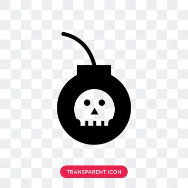 Saydam arka plan üzerinde bomba logosu d izole bomba vektör simgesi