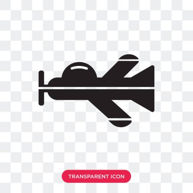 Saydam arka plan üzerinde uçak logo izole uçak vektör simgesi