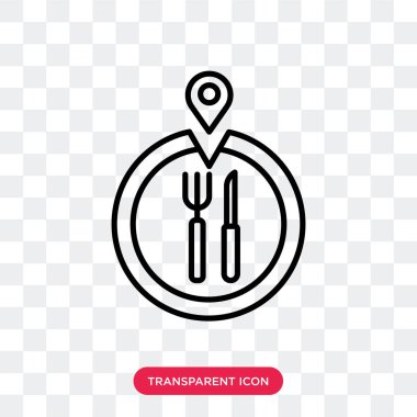 Saydam arka plan üzerinde yer logo tasarımı izole konum vektör simgesi