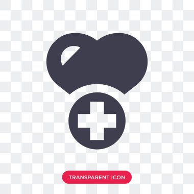 Saydam arka plan üzerinde Heal izole sağlık vektör simgesi