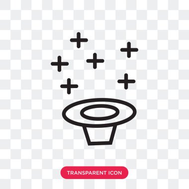 Sihirli şapka vektör simge şeffaf arka plan üzerinde Magic izole 