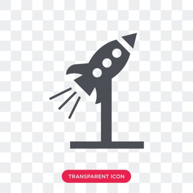 Saydam arka plan üzerinde roket lo izole roket vektör simgesi