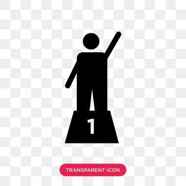 Saydam arka plan üzerinde podyum lo izole podyum vektör simgesi