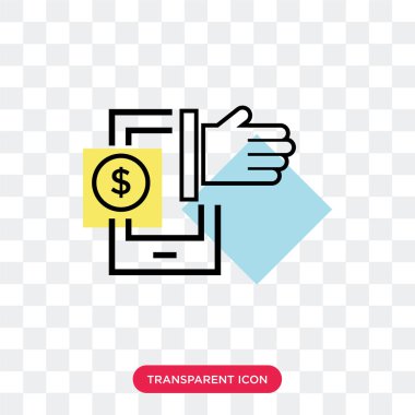 Saydam arka plan üzerinde P izole ödeme yöntemi vektör simgesi