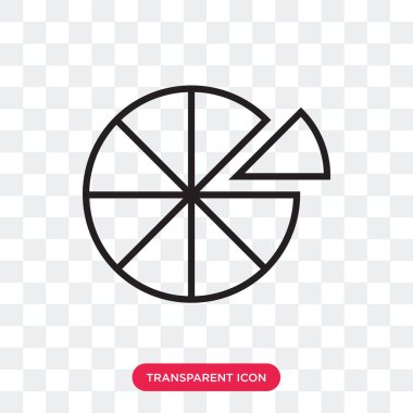 Saydam arka plan üzerinde pasta ch izole pasta grafiği vektör simgesi