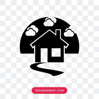 Saydam arka plan üzerinde House logosu izole House vektör simgesi