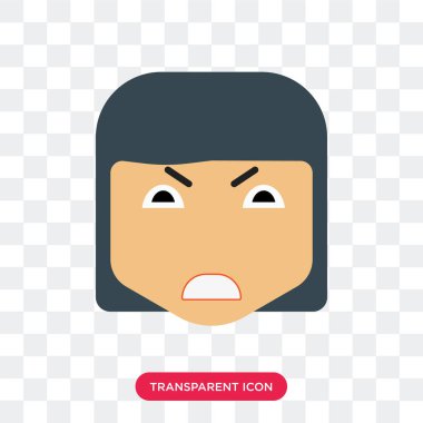 Saydam arka plan üzerinde Angr izole kızgın gülümseme vektör simgesi