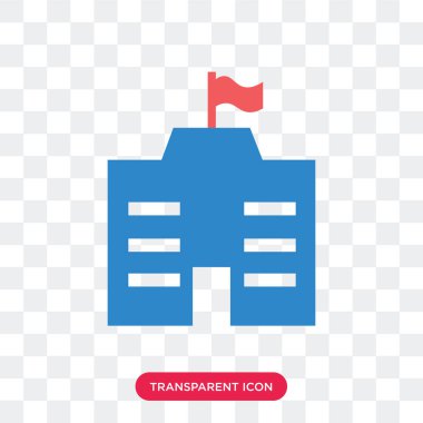 Saydam arka plan üzerinde şehir s izole Belediye Binası vektör simgesi