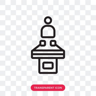 Saydam arka plan üzerinde Confe izole konferans vektör simgesi