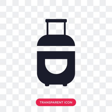 Saydam arka plan üzerinde Bagaj izole Bagaj vektör simgesi 