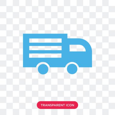 Saydam arka plan üzerinde kamyon logosu izole kamyon vektör simgesi