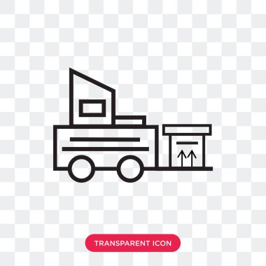 Saydam arka plan üzerinde Forklif izole forklift vektör simgesi