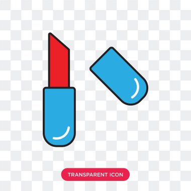 Saydam arka plan üzerinde Lipstic izole ruj vektör simgesi