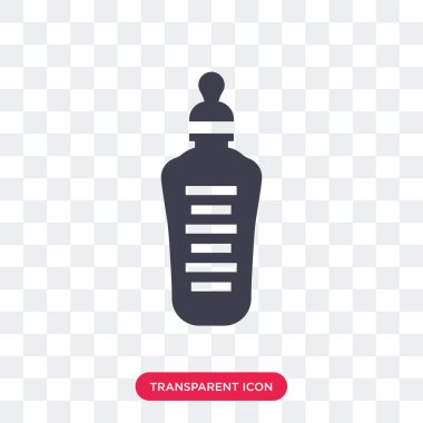 Saydam arka plan üzerinde F izole besleme şişe vektör simgesi