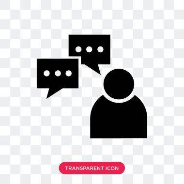 Saydam arka plan üzerinde sohbet logo d izole sohbet vektör simgesi