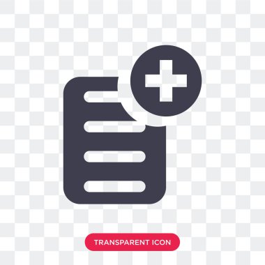 Saydam arka plan üzerinde ön izole reçete vektör simgesi