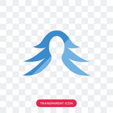 Saydam arka plan üzerinde Fema izole kadın saç vektör simgesi