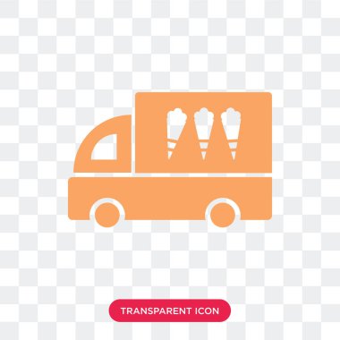 Saydam arka plan üzerinde IC izole dondurma van vektör simgesi