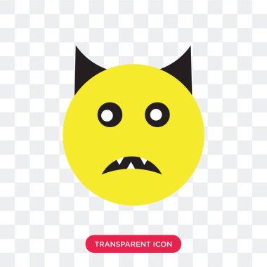 Saydam arka plan üzerinde şeytan logo izole şeytan vektör simgesi