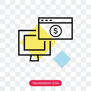 Saydam arka plan üzerinde Onli izole online alışveriş vektör simgesi