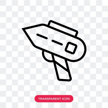 Saydam arka plan üzerinde Blaster izole blaster vektör simgesi 