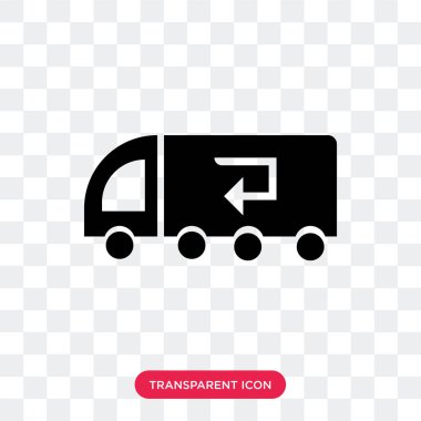 Saydam arka plan üzerinde izole kamyon vektör simgesi geri dönüşüm, 