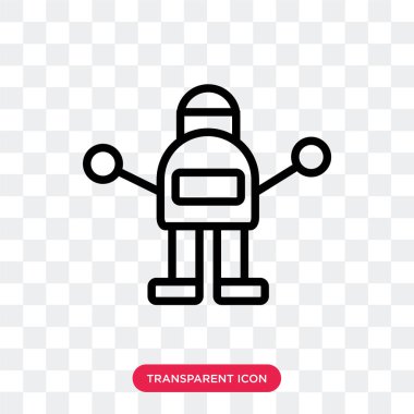 Saydam arka plan üzerinde Robot logo izole robot vektör simgesi