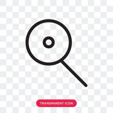 Büyüteç Camı vektör simgesi üzerinde şeffaf arka plan izole,