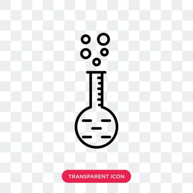 Saydam arka plan üzerinde Flask logo tasarımı izole şişesi vektör simgesi