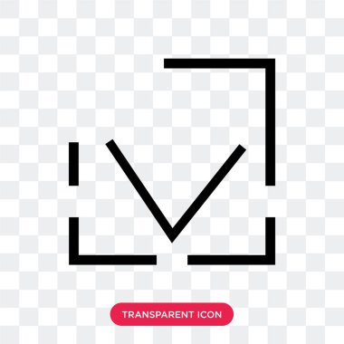 Saydam arka plan üzerinde aşağı izole ok vektör simgesi 