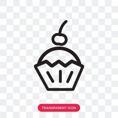 Saydam arka plan üzerinde pasta logo des izole pasta vektör simgesi